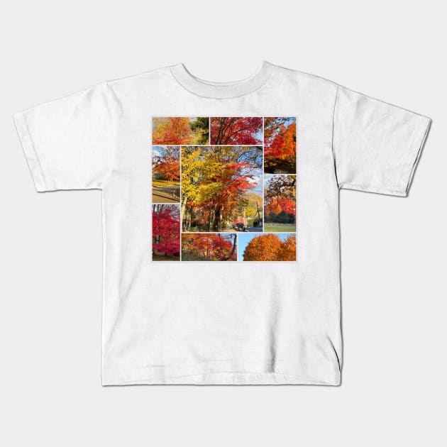 Foliage Collage Kids T-Shirt by Barschall